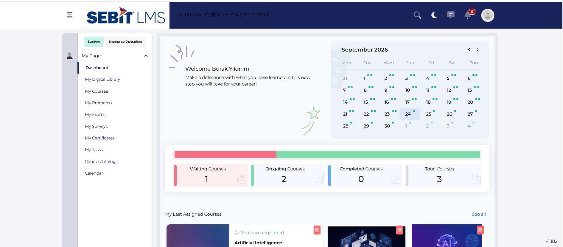Sebit LMS Dashboard