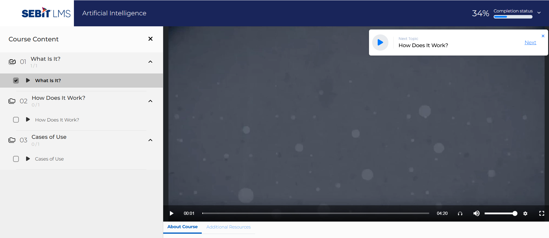 Interactive Course Content & Media Player